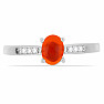 Silberring mit orangefarbenem Opal und Zirkonen Ag 925 012812 OROP