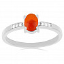 Silberring mit orangefarbenem Opal und Zirkonen Ag 925 012812 OROP