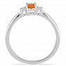 Silberring mit orangefarbenem Opal und Zirkonen Ag 925 015001 OROP