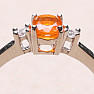 Silberring mit orangefarbenem Opal und Zirkonen Ag 925 015001 OROP