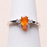 Silberring mit orangefarbenem Opal und Zirkonen Ag 925 015001 OROP